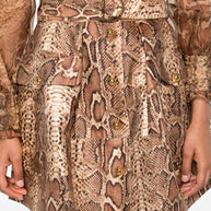 Zimmermann Snake Print Skirt - Brown