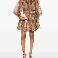 Zimmermann Snake Print Skirt - Brown
