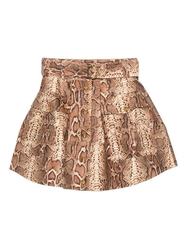 Zimmermann Snake Print Skirt - Brown