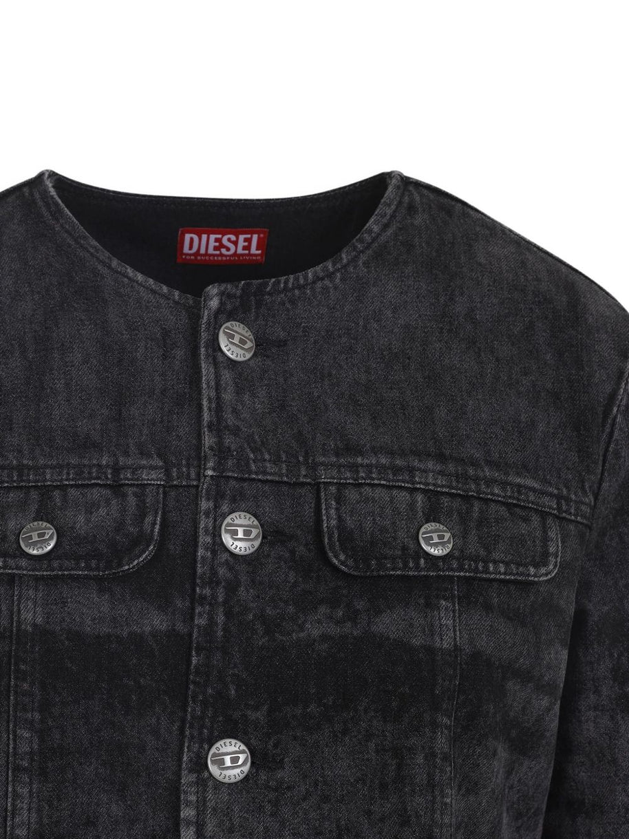 Diesel Denim Cotton Jacket - Black
