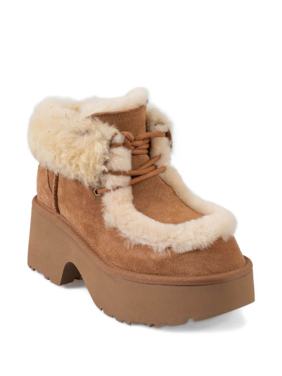 UGG Australia Esmee Lace Up Boots - Beige