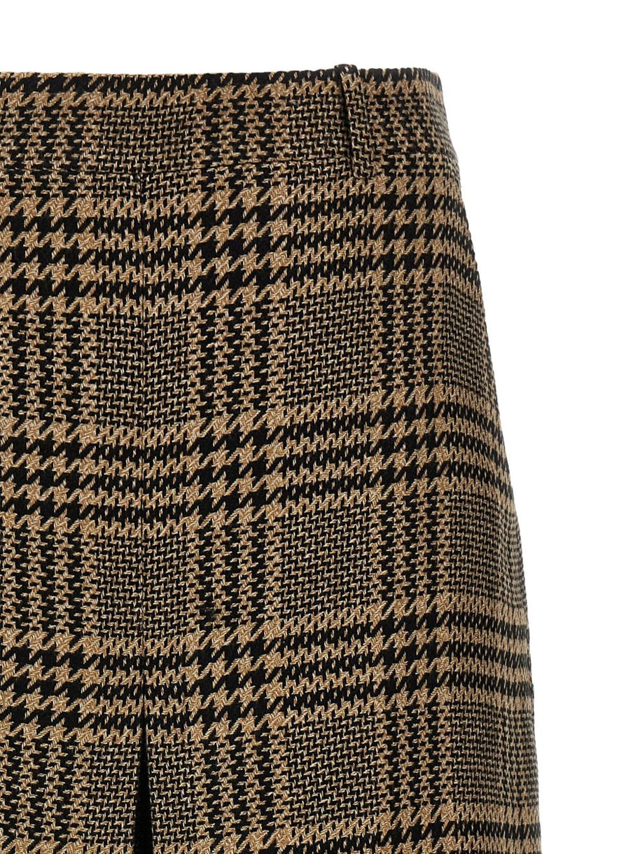 Saint Laurent Prince Of Wales Culotte Skirt - Black