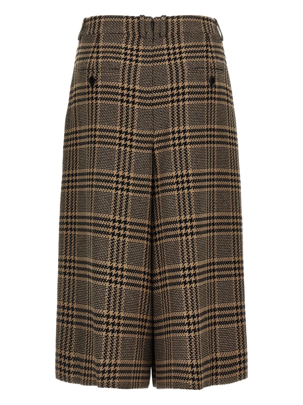 Saint Laurent Prince Of Wales Culotte Skirt - Black