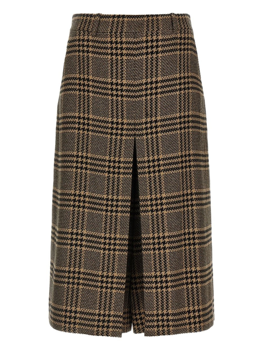 Saint Laurent Prince Of Wales Culotte Skirt - Black