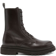 Brunello Cucinelli Leather Biker Boots Brown