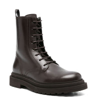 Brunello Cucinelli Leather Biker Boots Brown