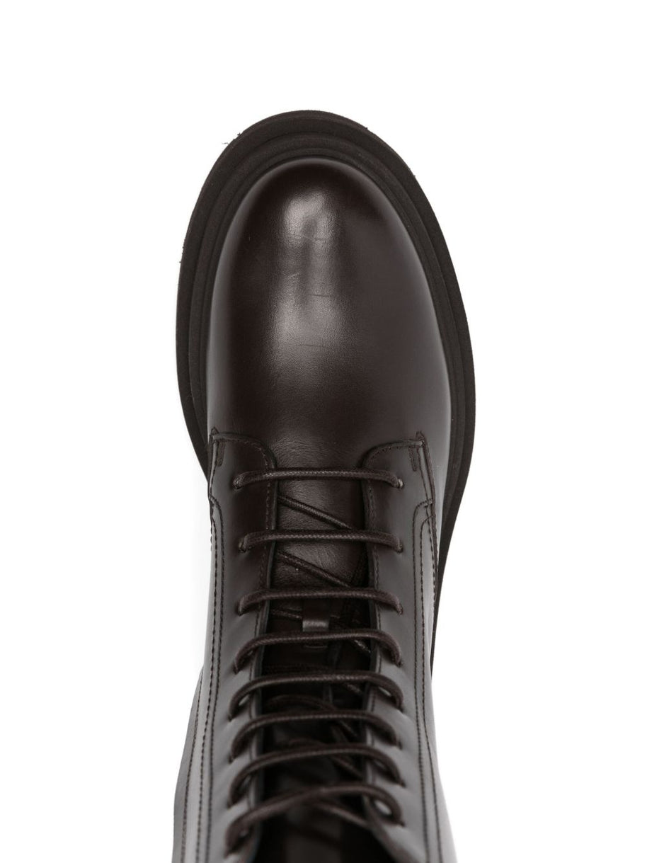 Brunello Cucinelli Leather Biker Boots Brown