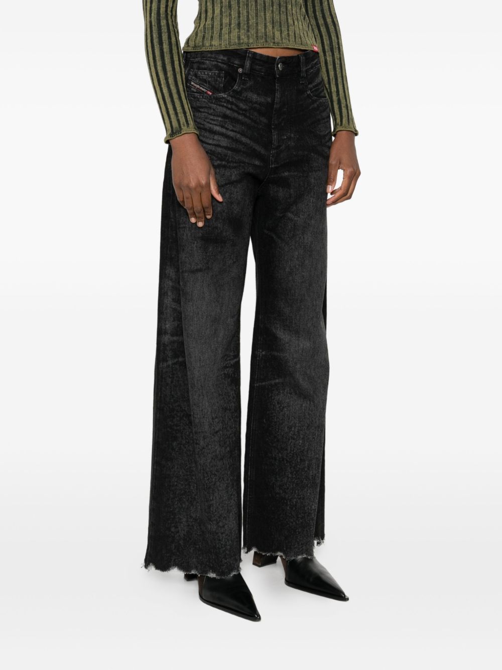 Diesel Flared Denim Jeans - Black