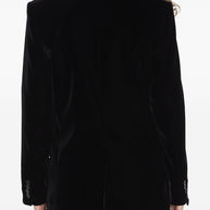 Saint Laurent  Velvet Double-breasted Jacket - Black