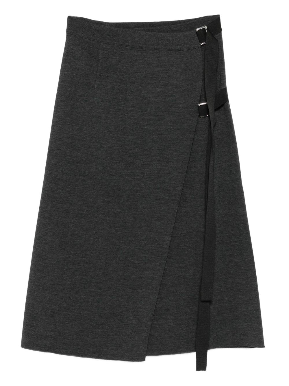 MRZ Wool Wrap Midi Skirt - Grey