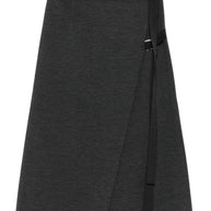 MRZ Wool Wrap Midi Skirt - Grey