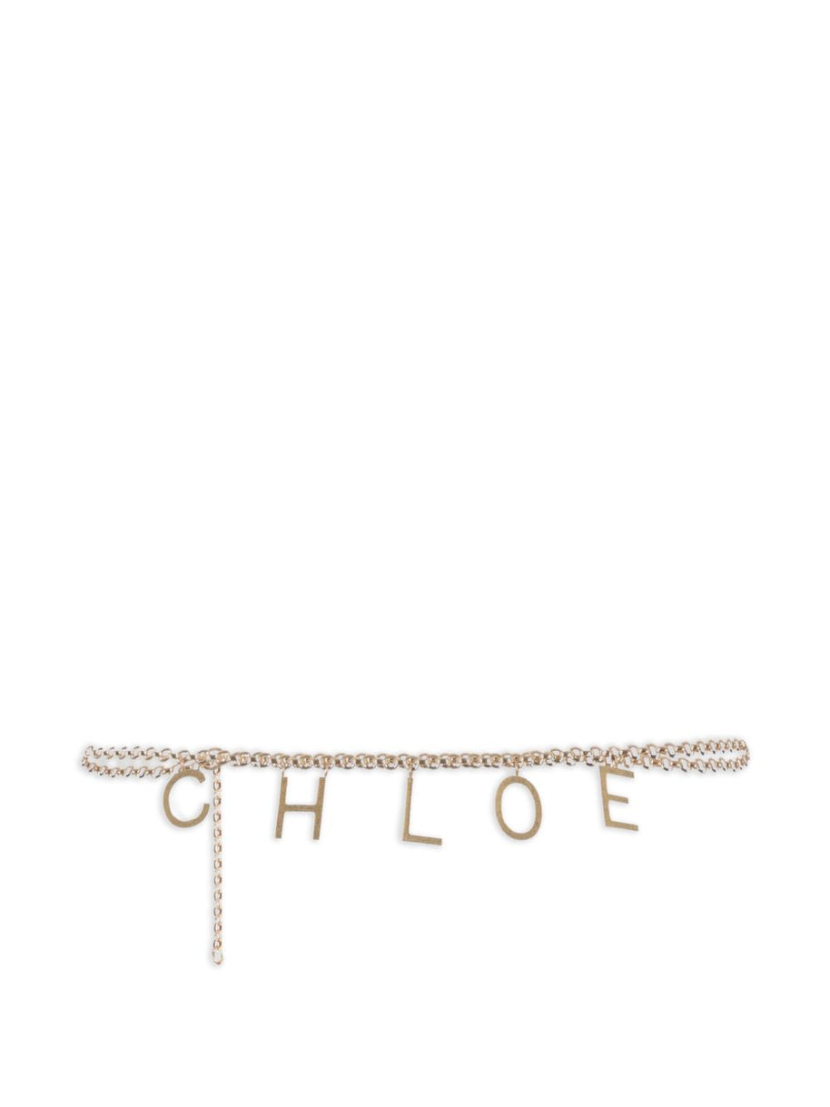 Chloé Letters Belt Golden