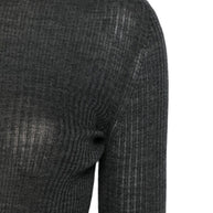 MRZ Wool Ribbed HIgh neck Sweater - Grey
