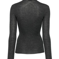 MRZ Wool Ribbed HIgh neck Sweater - Grey