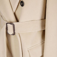 Tagliatore Wool Double-breasted Belted Coat - Beige