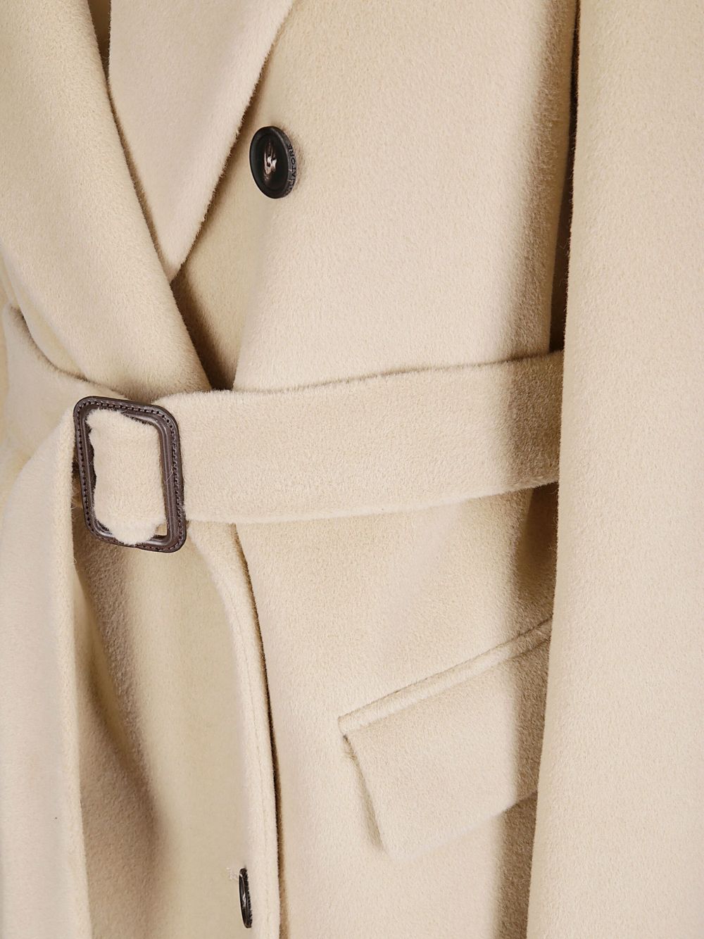 Tagliatore Wool Double-breasted Belted Coat - Beige
