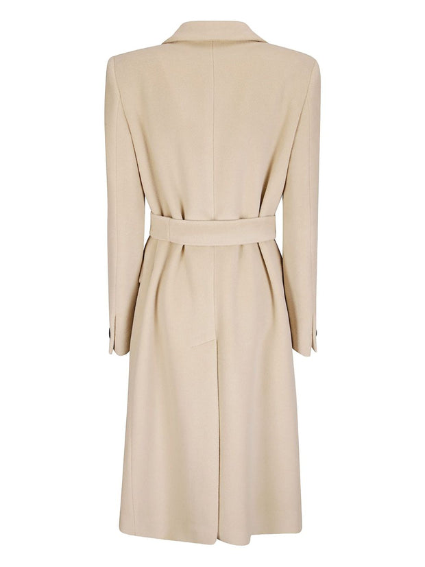 Tagliatore Wool Double-breasted Belted Coat - Beige
