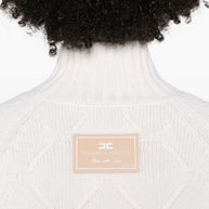 Elisabetta Franchi Wool High Neck Sweater - Cream