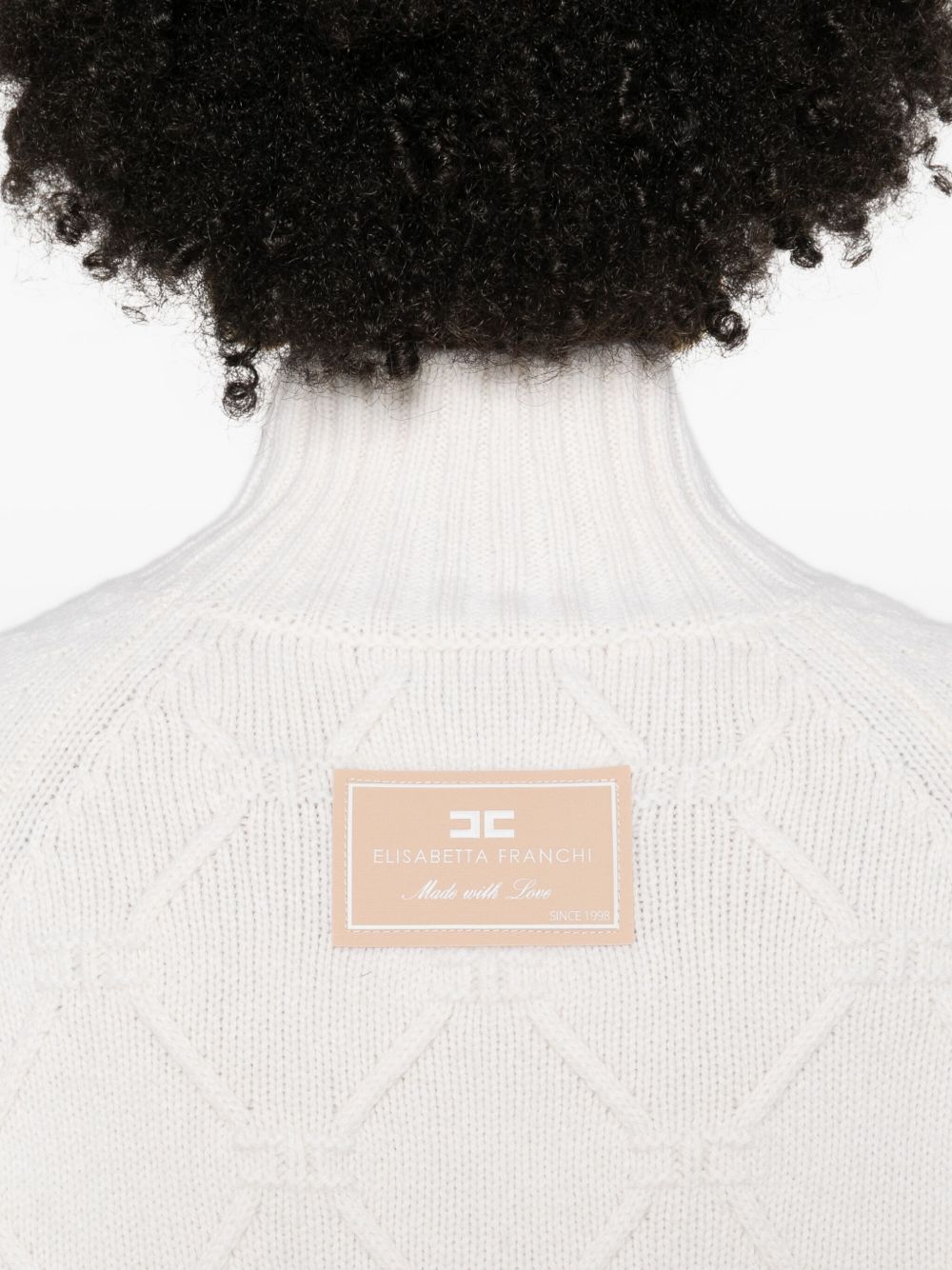 Elisabetta Franchi Wool High Neck Sweater - Cream