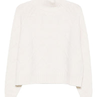 Elisabetta Franchi Wool High Neck Sweater - Cream