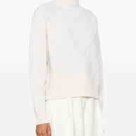 Elisabetta Franchi Wool High Neck Sweater - Cream