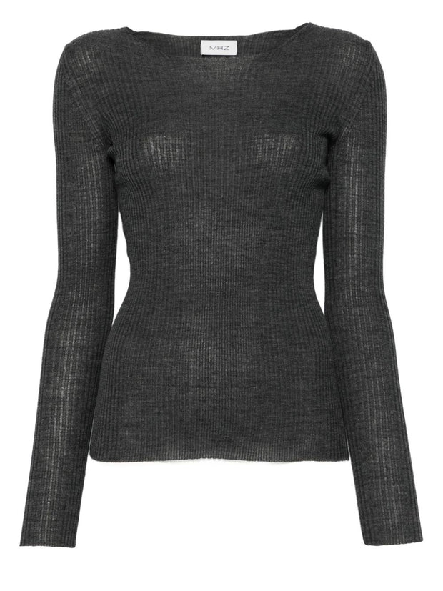 MRZ Wool Ribbed Sweater - Grey