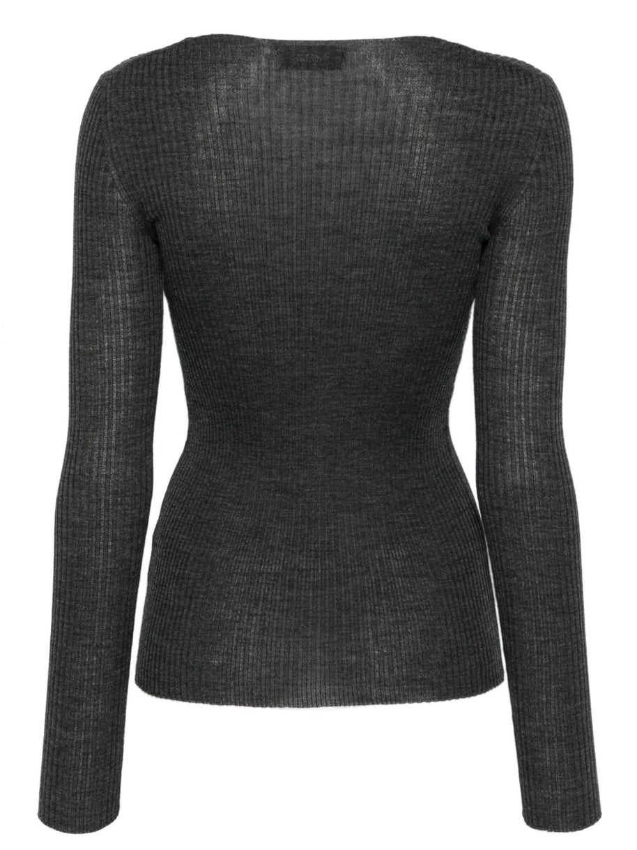 MRZ Wool Ribbed Sweater - Grey
