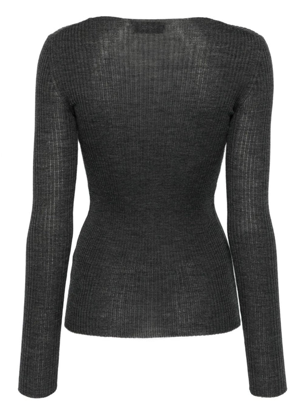 MRZ Wool Ribbed Sweater - Grey