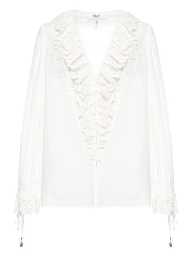 Chloé Cotton Voile Top White