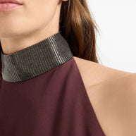 Brunello Cucinelli Silk Blend Maxi Dress - Bordeaux