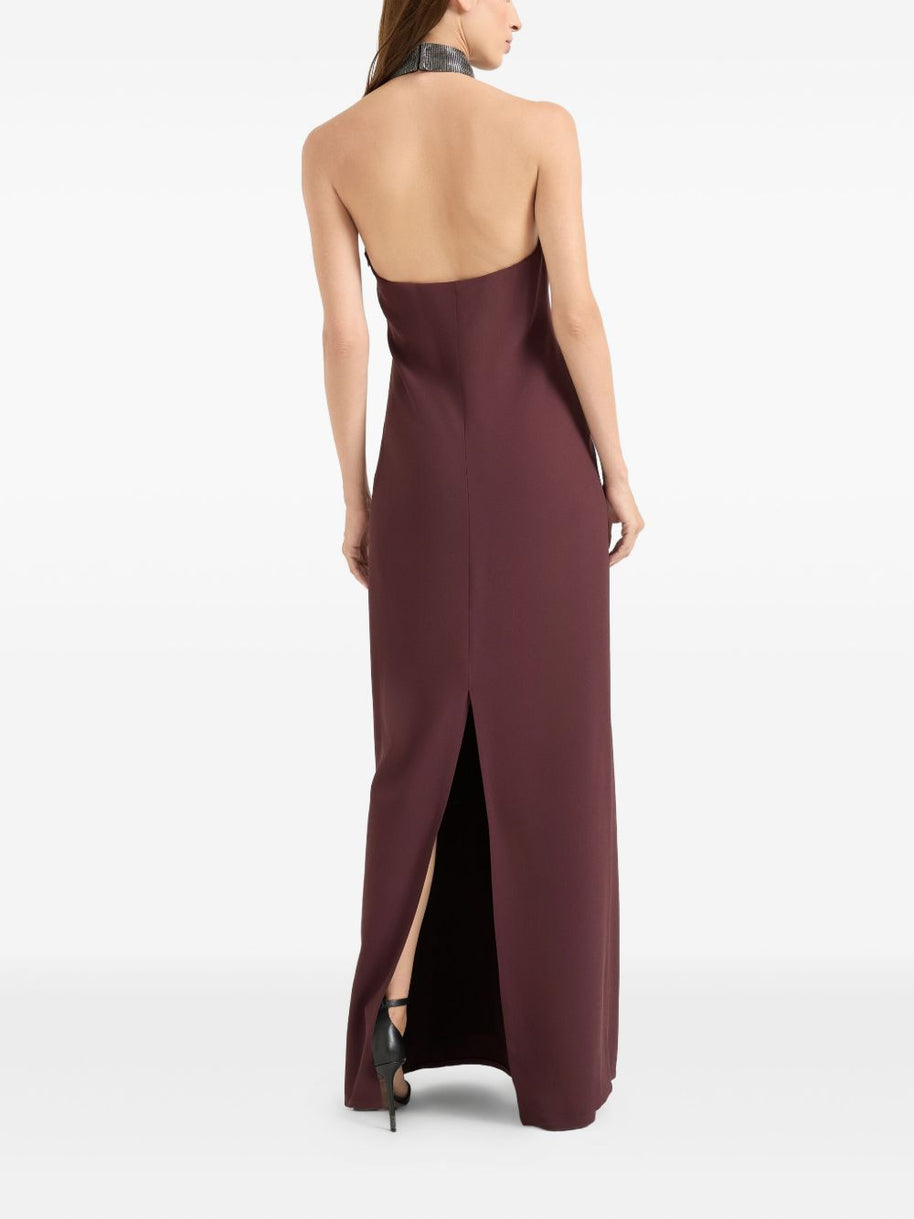 Brunello Cucinelli Silk Blend Maxi Dress - Bordeaux