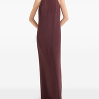 Brunello Cucinelli Silk Blend Maxi Dress - Bordeaux