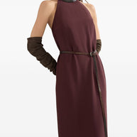 Brunello Cucinelli Silk Blend Maxi Dress - Bordeaux