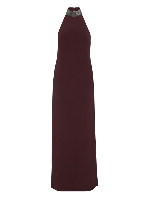 Brunello Cucinelli Silk Blend Maxi Dress - Bordeaux