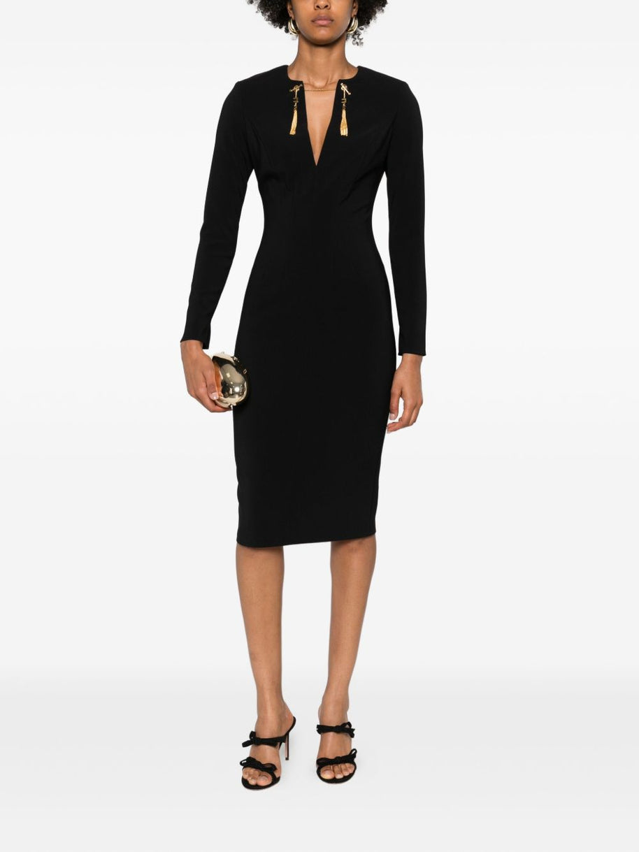 Elisabetta Franchi Midi Dress - Black