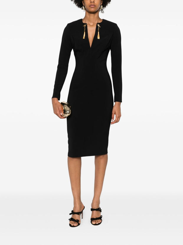 Elisabetta Franchi Midi Dress - Black