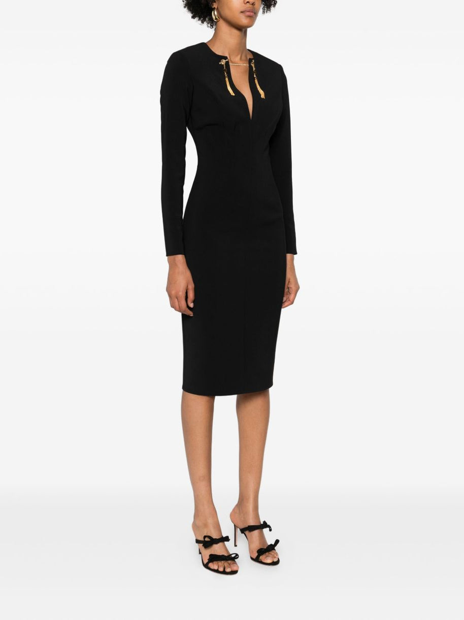 Elisabetta Franchi Midi Dress - Black