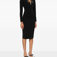 Elisabetta Franchi Midi Dress - Black