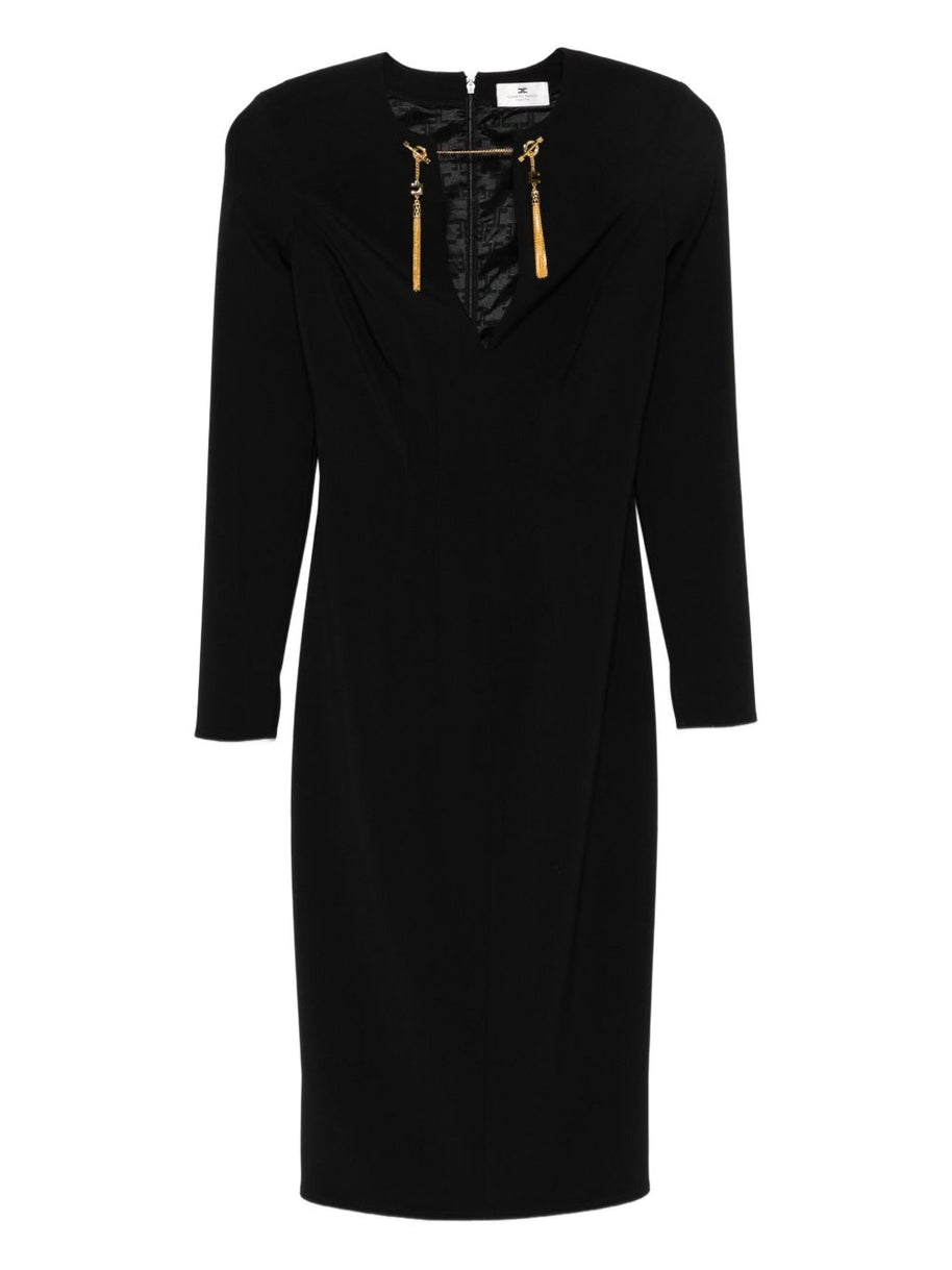 Elisabetta Franchi Midi Dress - Black