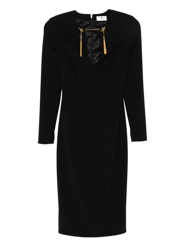 Elisabetta Franchi Midi Dress - Black