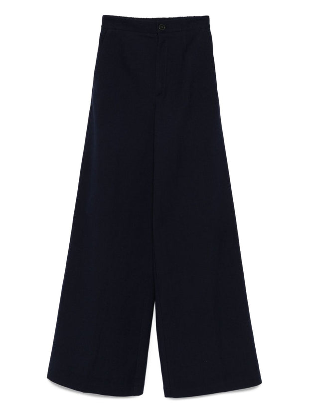 Forte Forte Cotton High-waisted Trousers - Blue