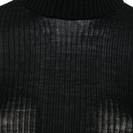 MRZ Wool Ribbed High Neck Sweater - Black