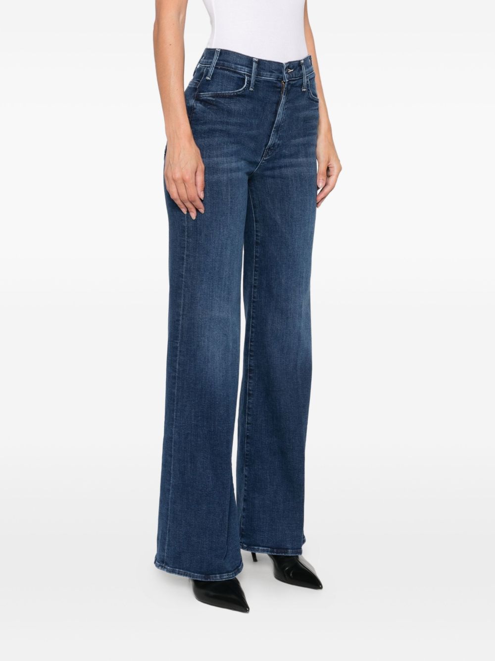 Mother The Hustler Roller Sneak Jeans Blue