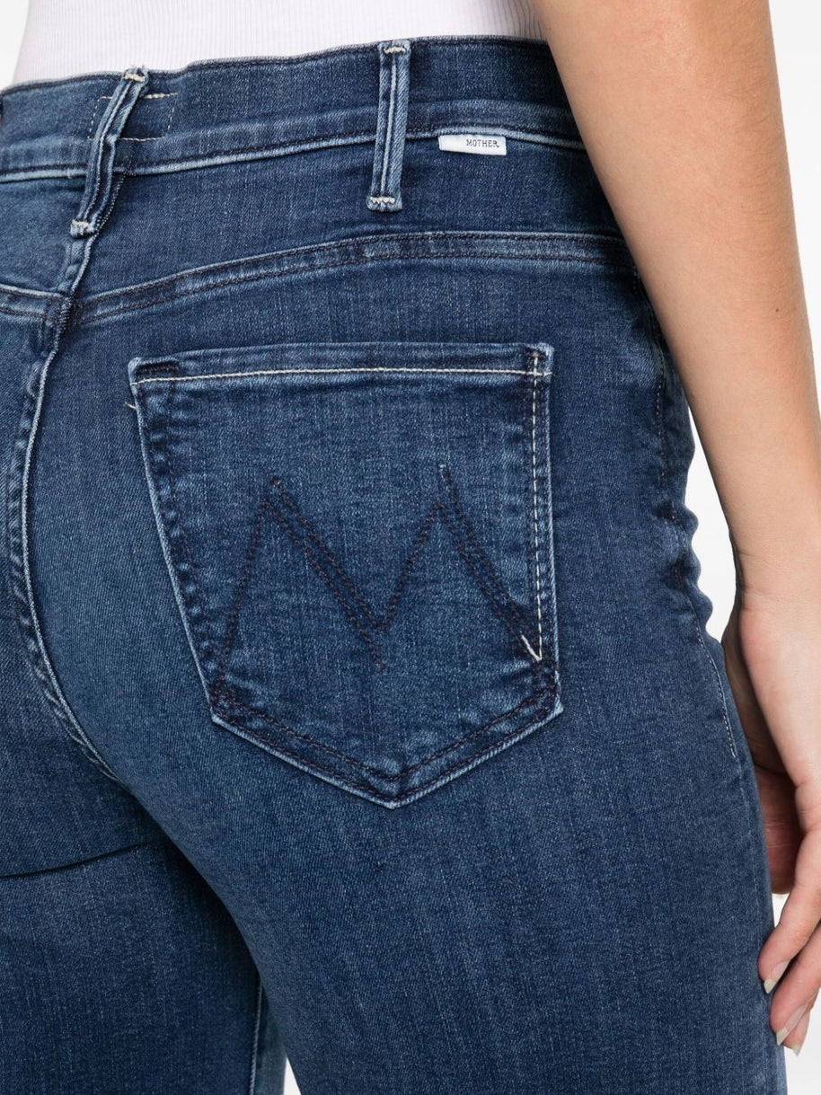 Mother The Hustler Roller Sneak Denim Jeans - Blue