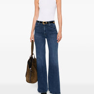 Mother The Hustler Roller Sneak Denim Jeans - Blue