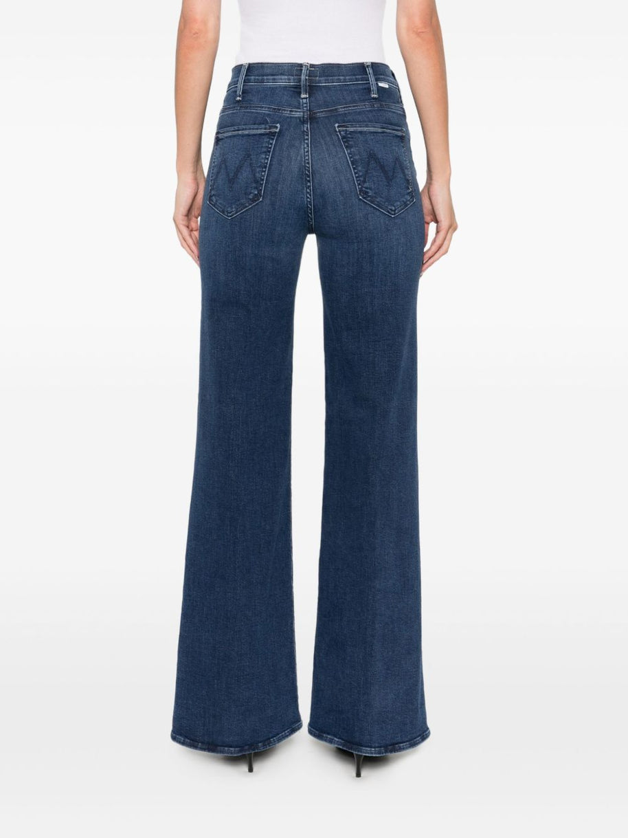 Mother The Hustler Roller Sneak Denim Jeans - Blue