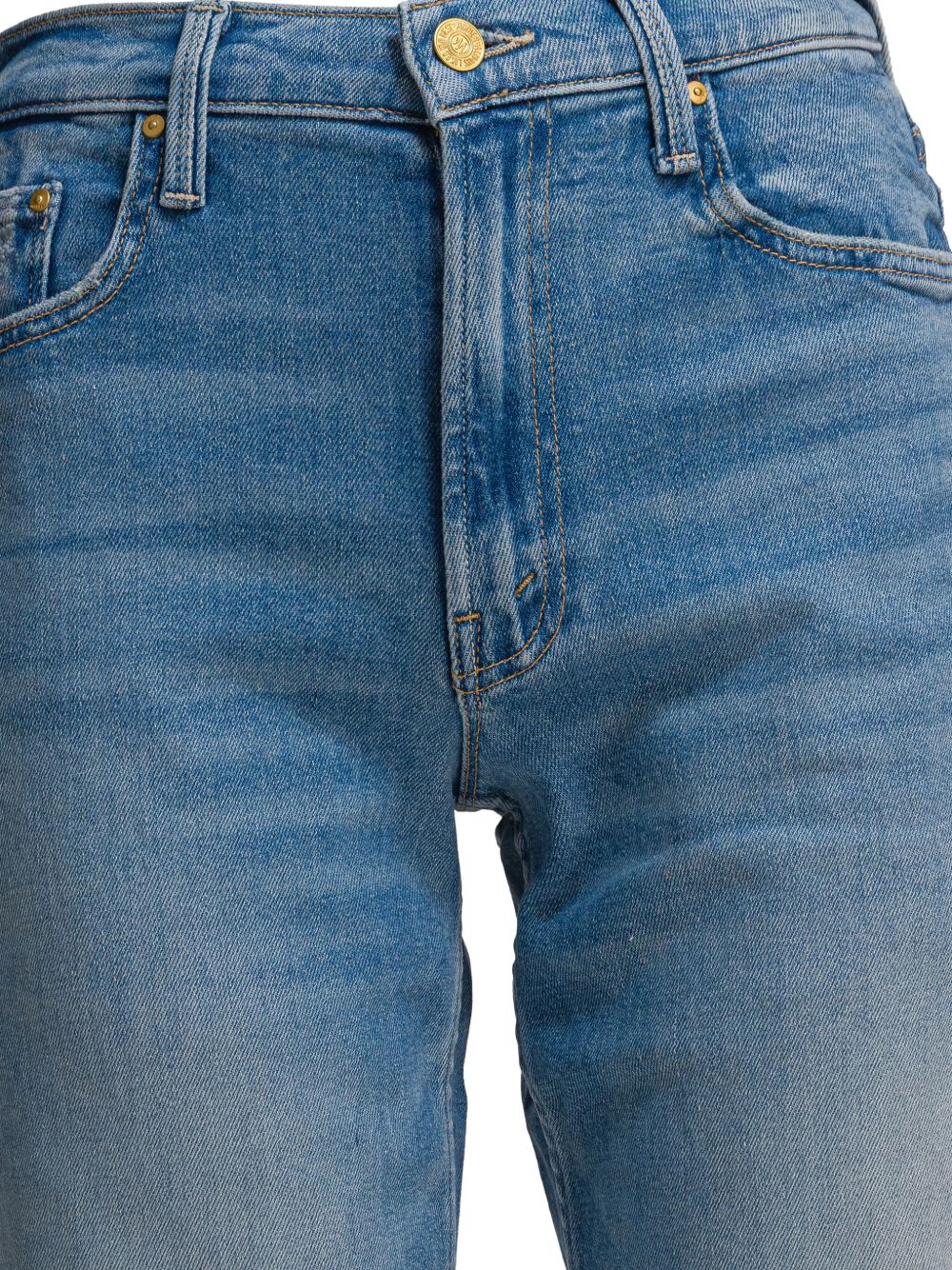 Mother The Spinner Zip Sneak Denim Jeans  - Clear Blue