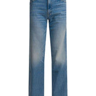 Mother The Spinner Zip Sneak Denim Jeans  - Clear Blue