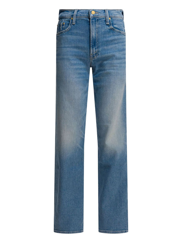 Mother The Spinner Zip Sneak Denim Jeans  - Clear Blue