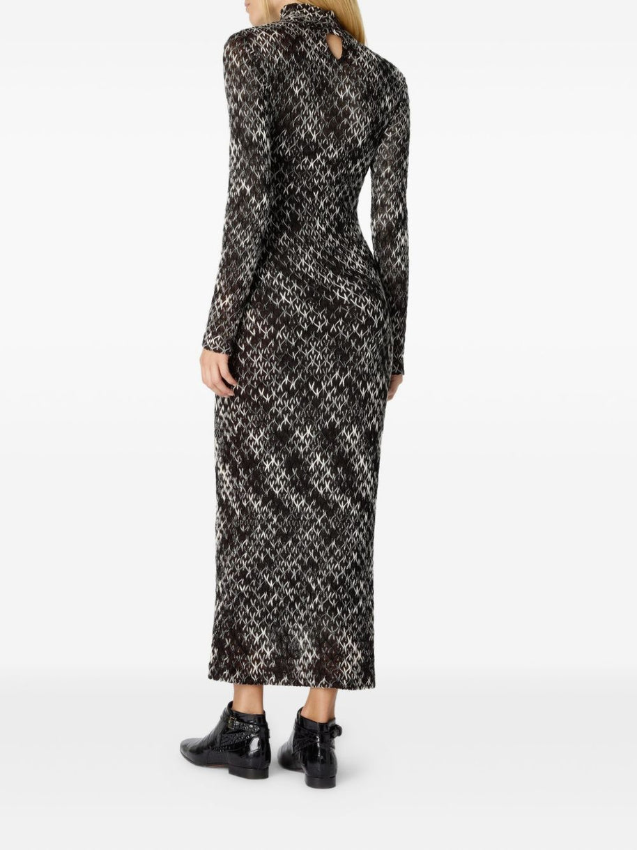 Missoni High Neck Wool Blend Long Dress
